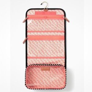 Stella & Dot Pink and Cream Hanging Cosmetic Bag